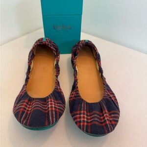 Tieks womens Plaid Ballet Flats - Red and Blue